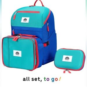 uninni 16'' Kids Backpack Set with Insulated Lunch Bag, and Pencil Case